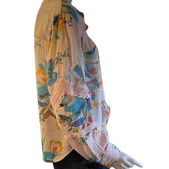 Zac & Rachel Floral Peasant Blouse -NWT - Picture 5 of 8